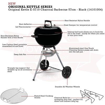 Weber Original Kettle 57 Cm Kömürlü Mangal Siyah E-5710