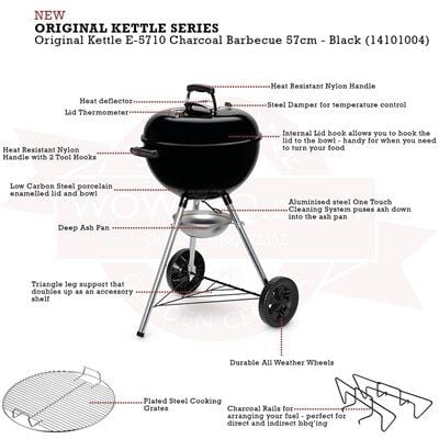 Weber Original Kettle 57 Cm Kömürlü Mangal Siyah E-5710