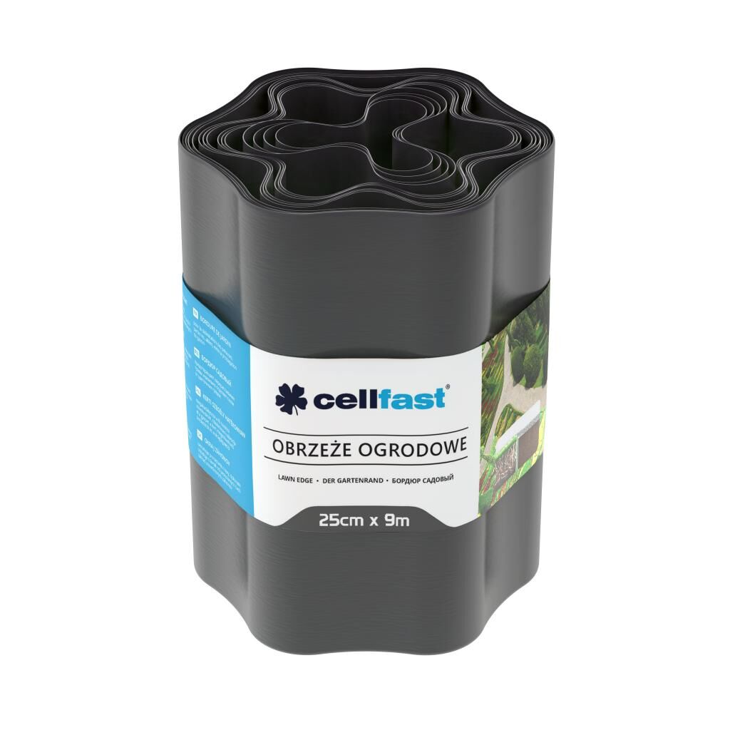 Cellfast Bahçe Çim Kenarı 25 Cm 9 M Graphite Gri