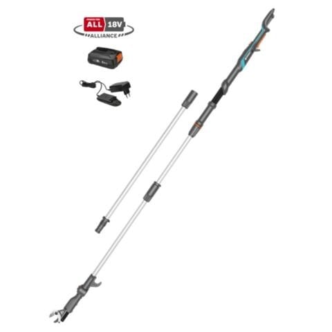Gardena 14776-20 Akülü Teleskopik Yüksek Dal Makası HighCut 360/18V P4A Set