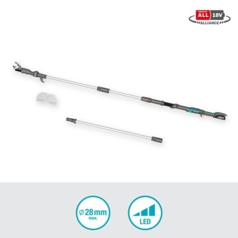 Gardena 14776-20 Akülü Teleskopik Yüksek Dal Makası HighCut 360/18V P4A Set