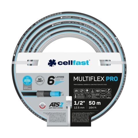Cellfast Multiflex Pro 6 Katmanlı Bahçe Sulama Hortumu 1/2'' 50 m