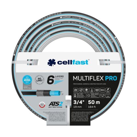Cellfast Multiflex Pro 6 Katmanlı Bahçe Sulama Hortumu 3/4'' 50 m