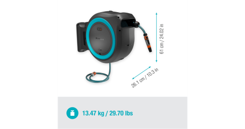 Gardena 18645-20 Akülü Duvara Monte Hortum Kutusu PowerRoll XXL Seti 40 m