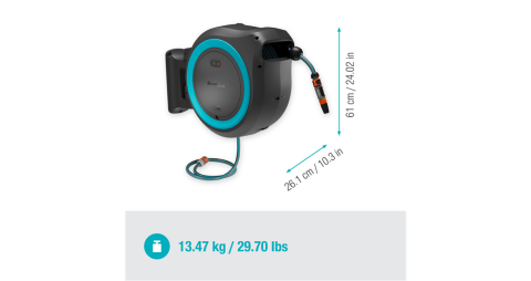 Gardena 18645-20 Akülü Duvara Monte Hortum Kutusu PowerRoll XXL Seti 40 m