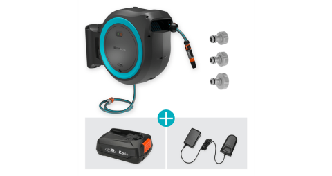 Gardena 18640-20 Akülü Duvara Monte Hortum Kutusu PowerRoll XL Seti 35 m