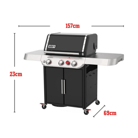 Weber Genesis E-325S Gazlı Mangal Siyah